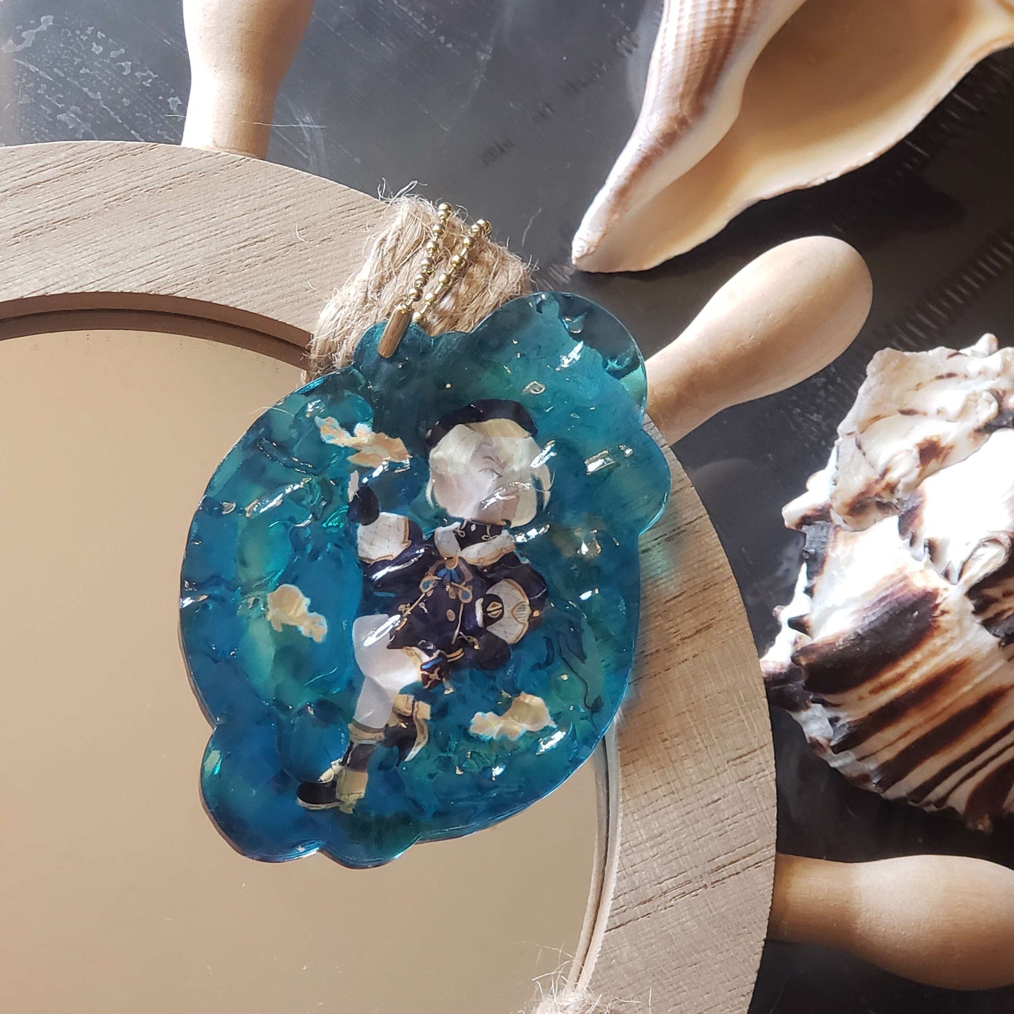 Sinking Swimmer Wave Acrylic Charm