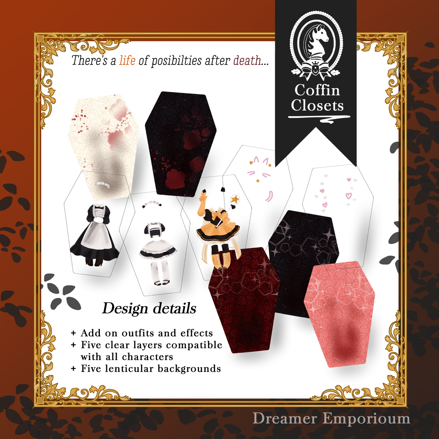 Coffin Closet Changing Acrylic Charms