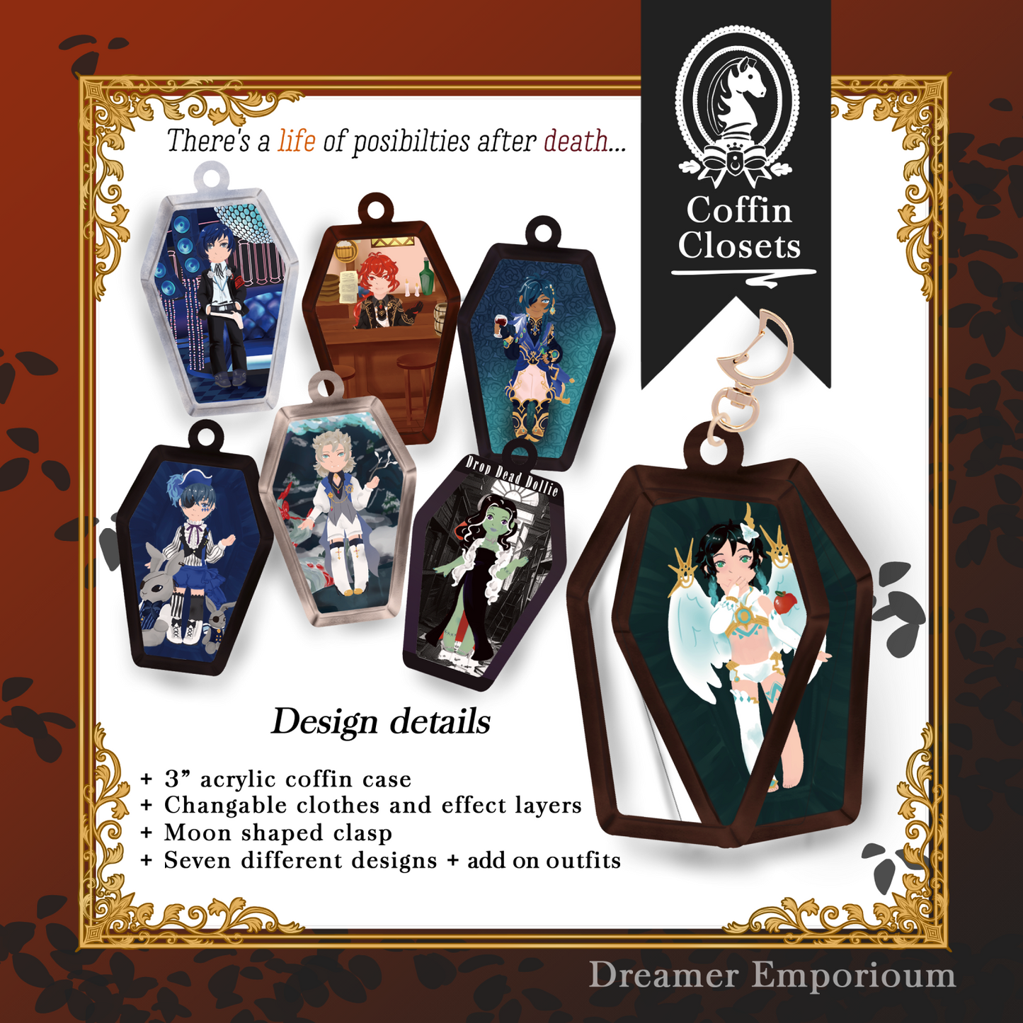[Preorder] Coffin Closet Changing Acrylic Charms