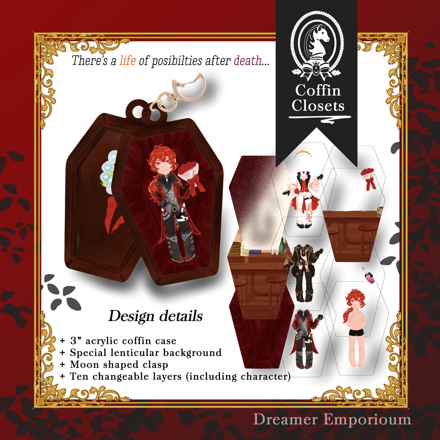[Preorder] Coffin Closet Changing Acrylic Charms
