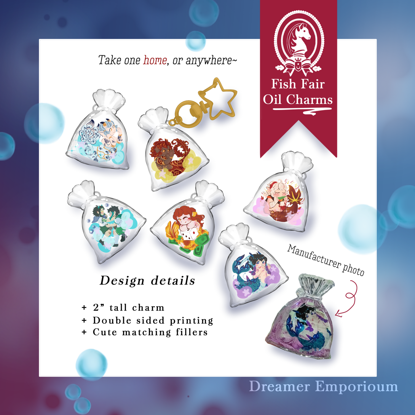 [PRE-SALE] Fish Fair Liquid Shaker Charms