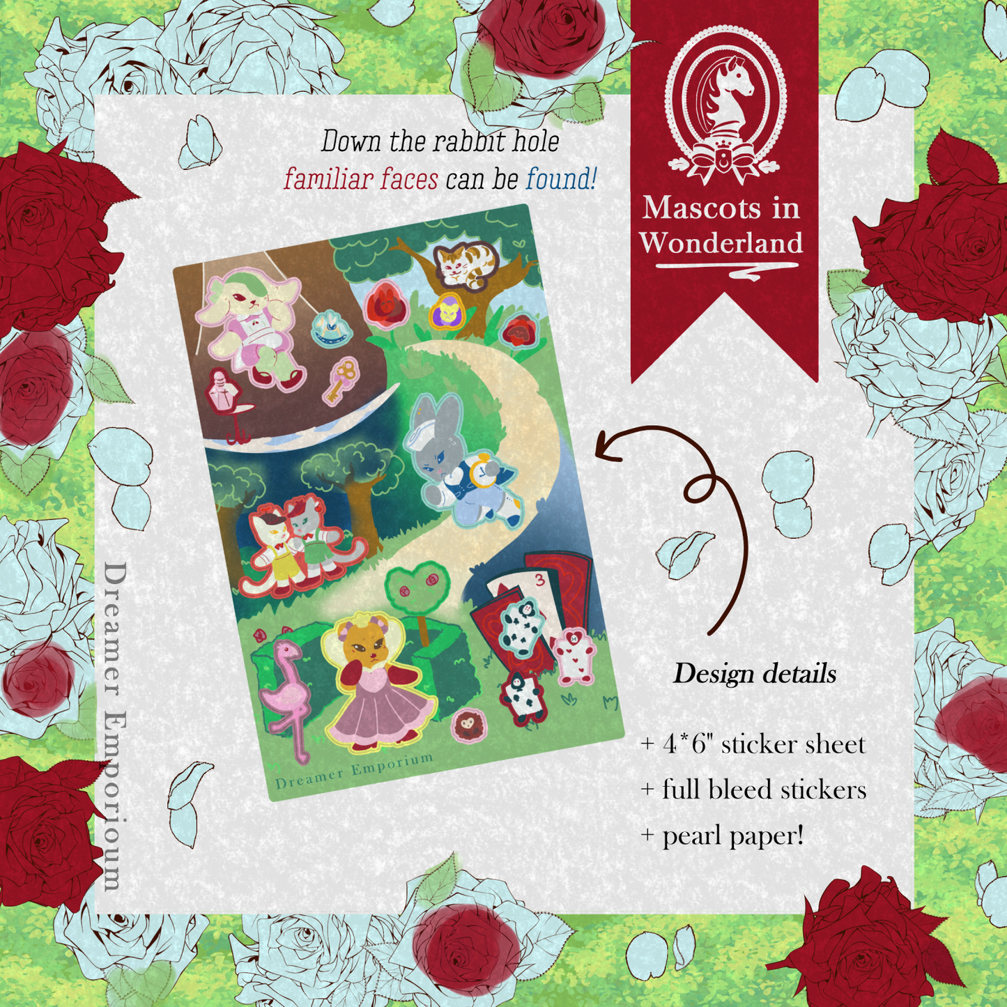 Mascots in Wonderland Sticker Sheet [Discounted]