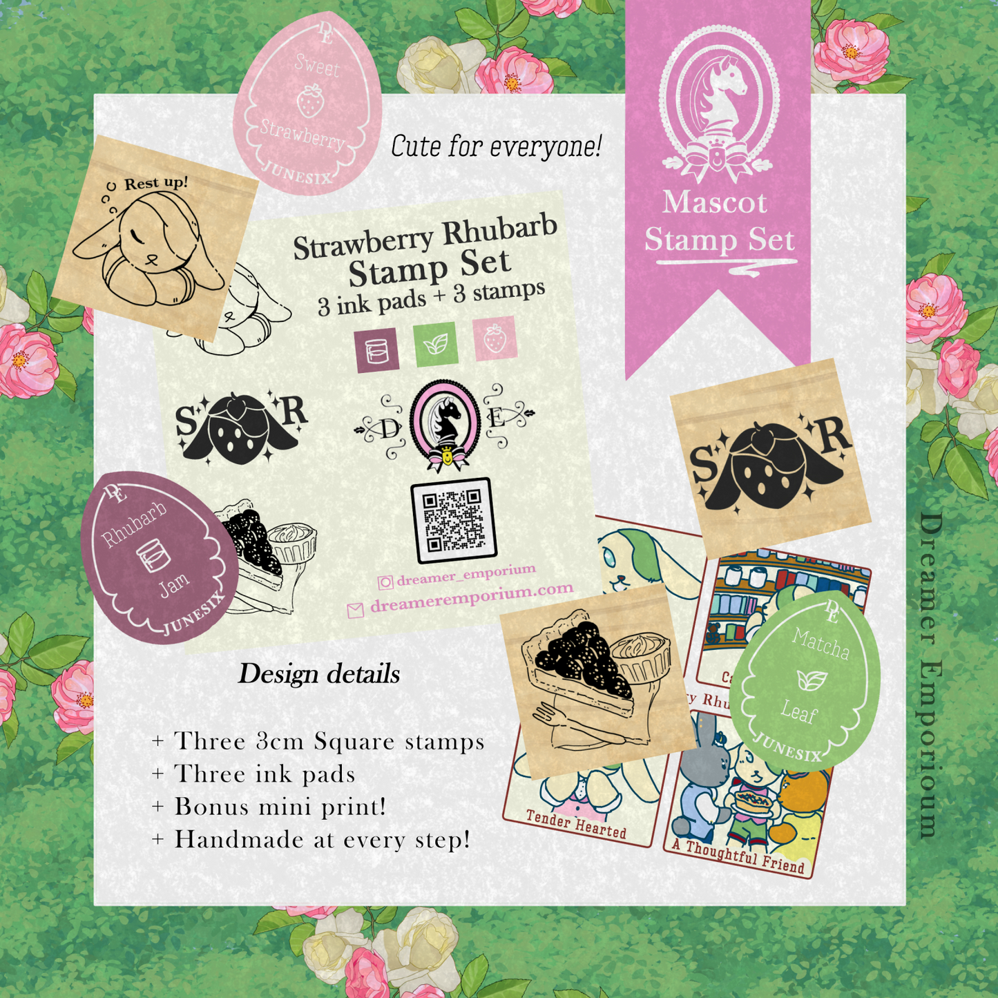 Strawberry Rhubarb and Friends Stamp Sets and Ink Pads