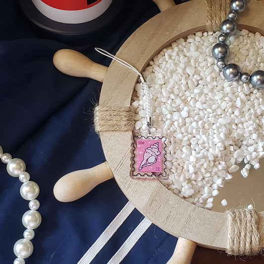 Pearl Bay Memories Stamp Phone Charm