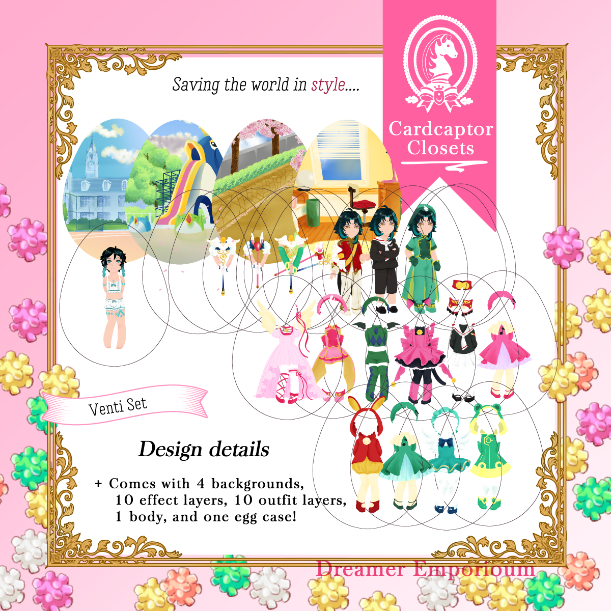 Magical Girl Venti Outfit Changing Charm