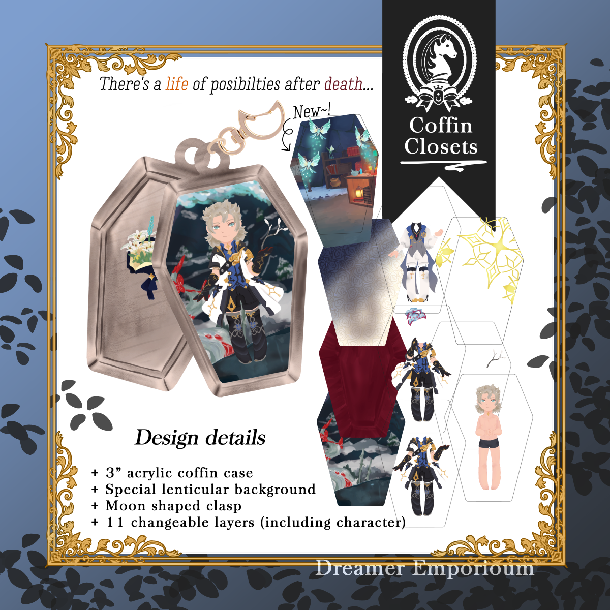 Coffin Closet Changing Acrylic Charms