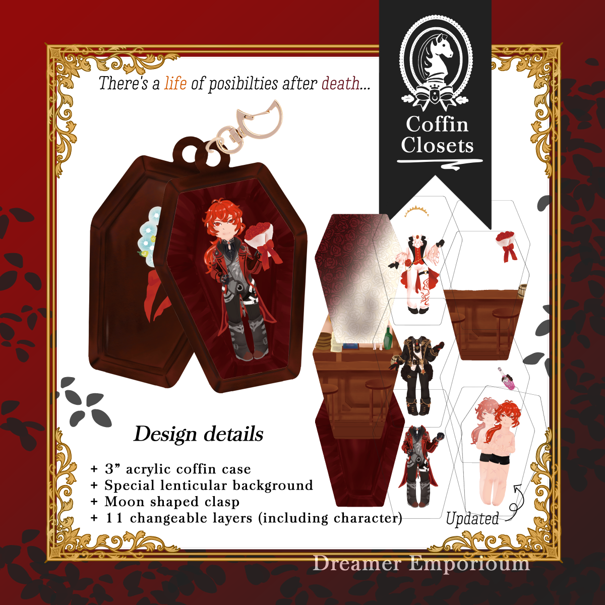 Coffin Closet Changing Acrylic Charms