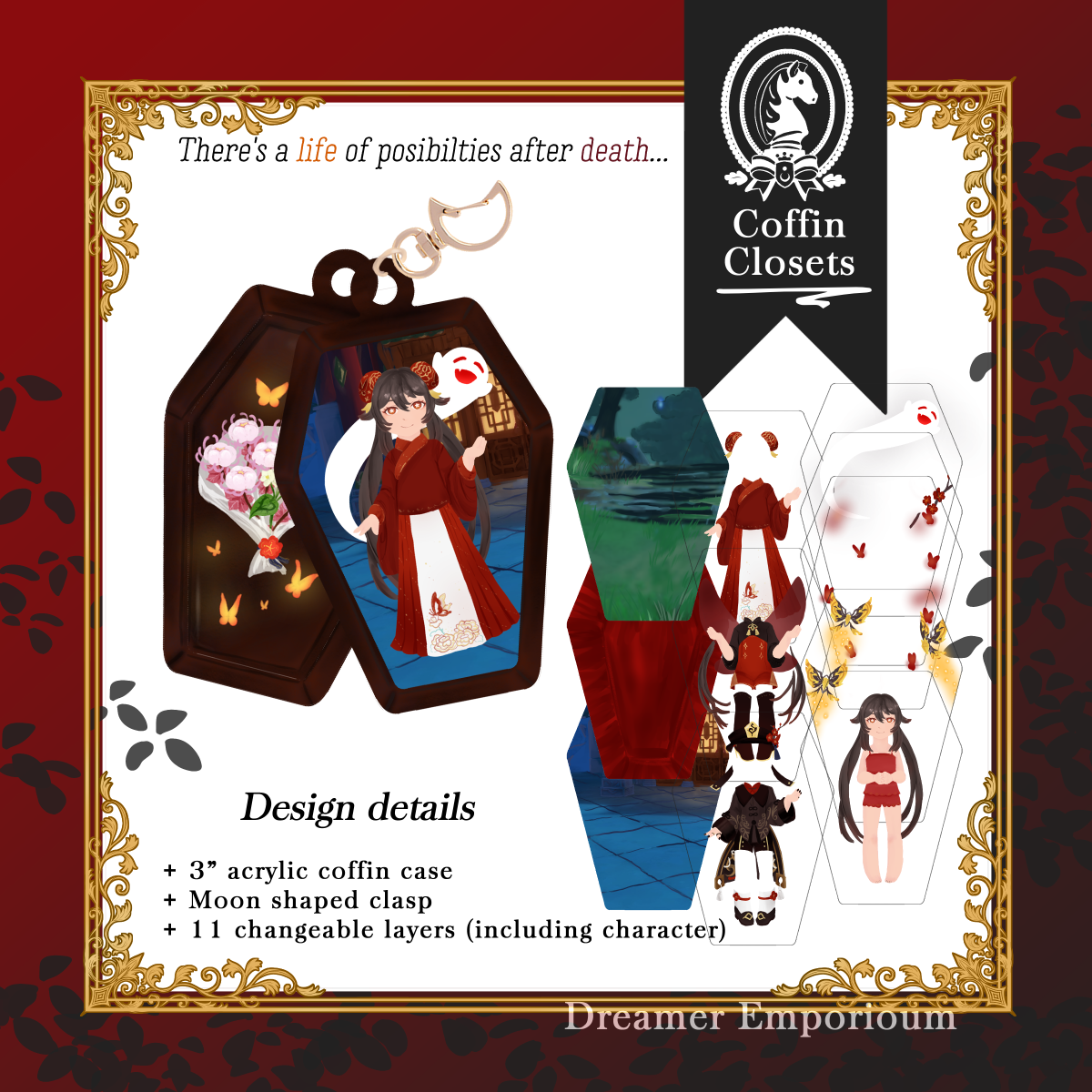 Coffin Closet Changing Acrylic Charms