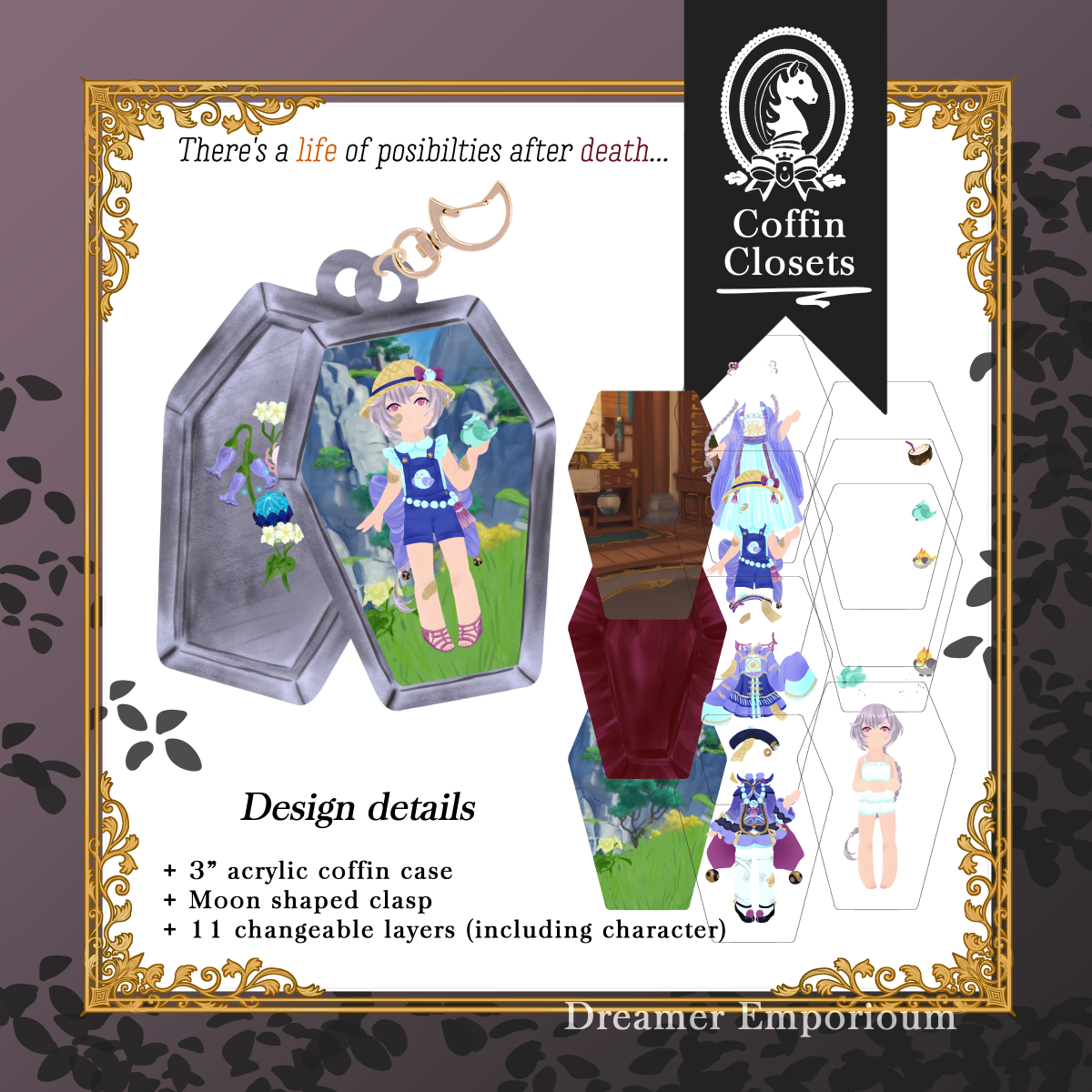 Coffin Closet Changing Acrylic Charms