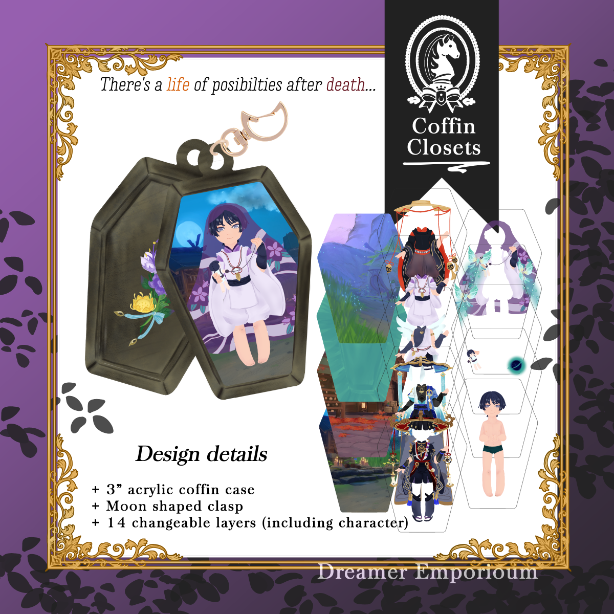 Coffin Closet Changing Acrylic Charms