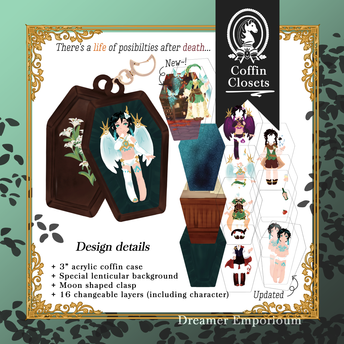 Coffin Closet Changing Acrylic Charms