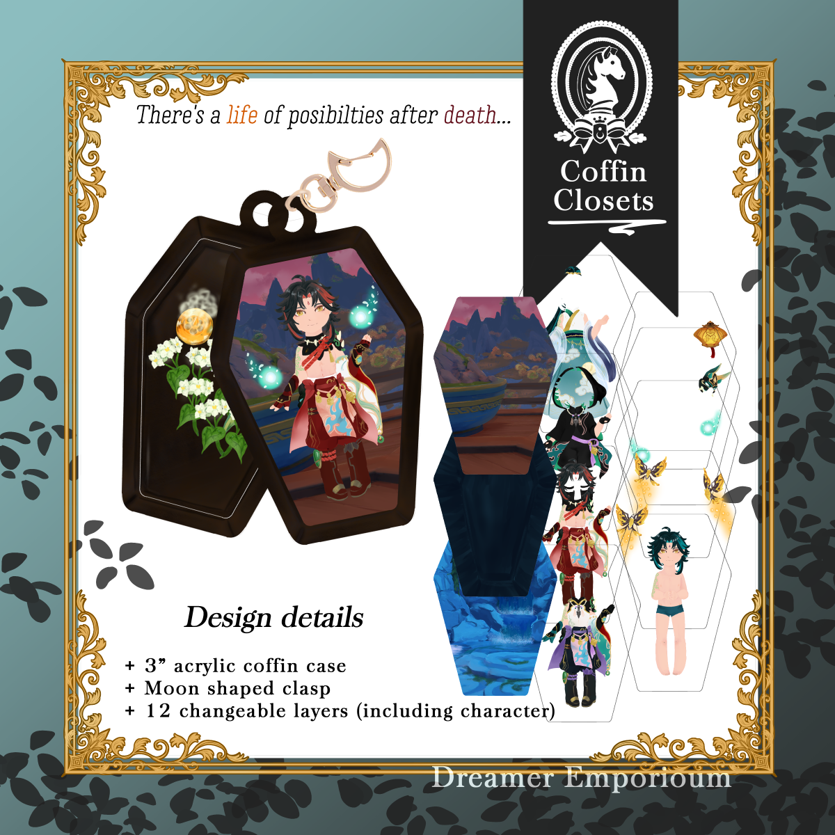 Coffin Closet Changing Acrylic Charms