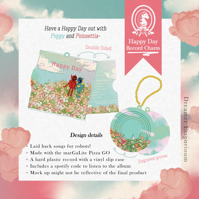Happy Day - Poppy and Poinsettia Record Charm