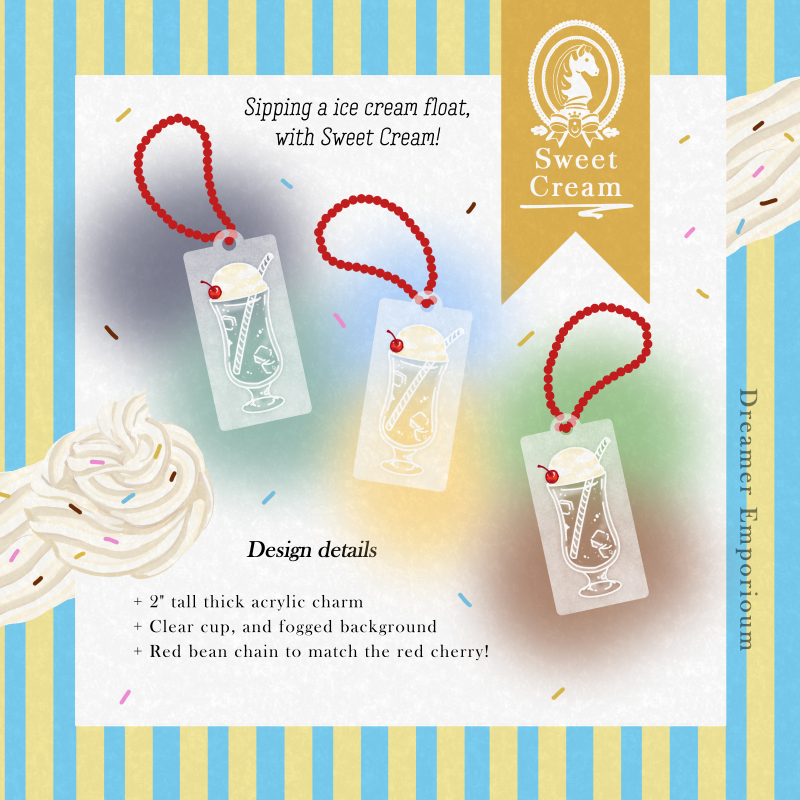 Sweet Cream Soda Float Thick Acrylic Charm