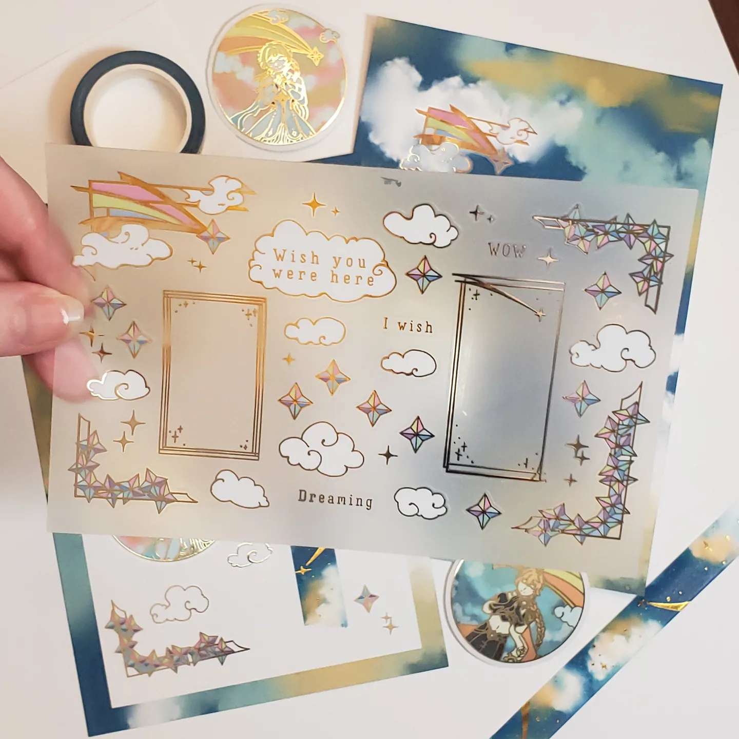 Primo Gem Gold Foil Clear Sticker Sheet