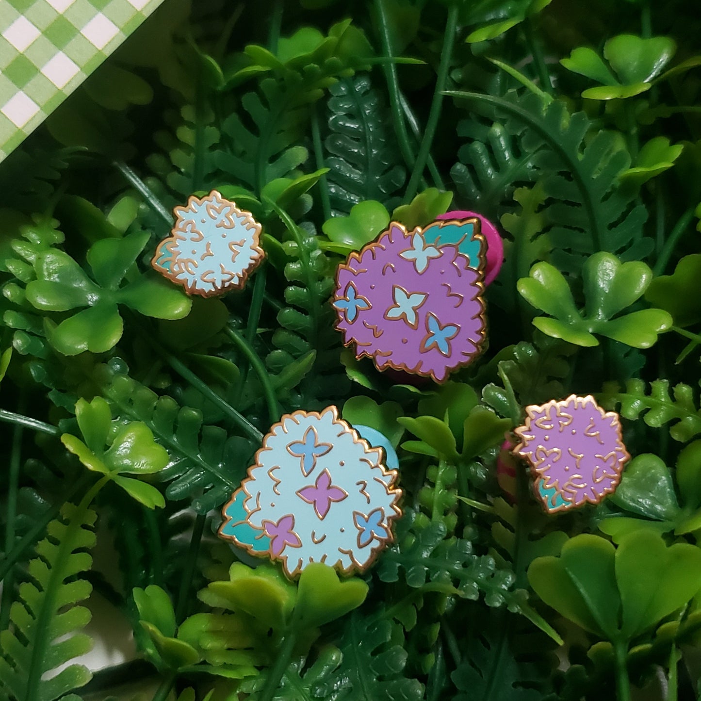 Hydrangea Board Filler Enamel Pins