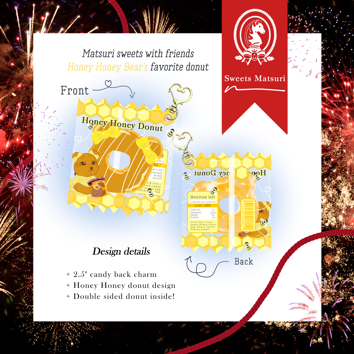 Honey Honey Donut Candy Bag Charm [Last Stock]